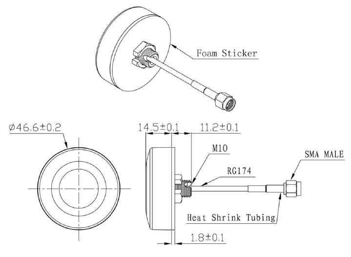 Abracon AECW0401G4Z GNSS Automotive-Grade Puck Antenna